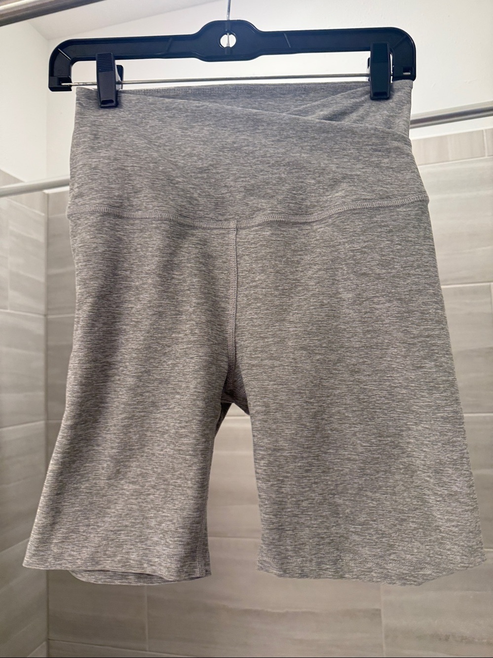 Beyond Yoga Heather Gray High-Rise Bike Shorts